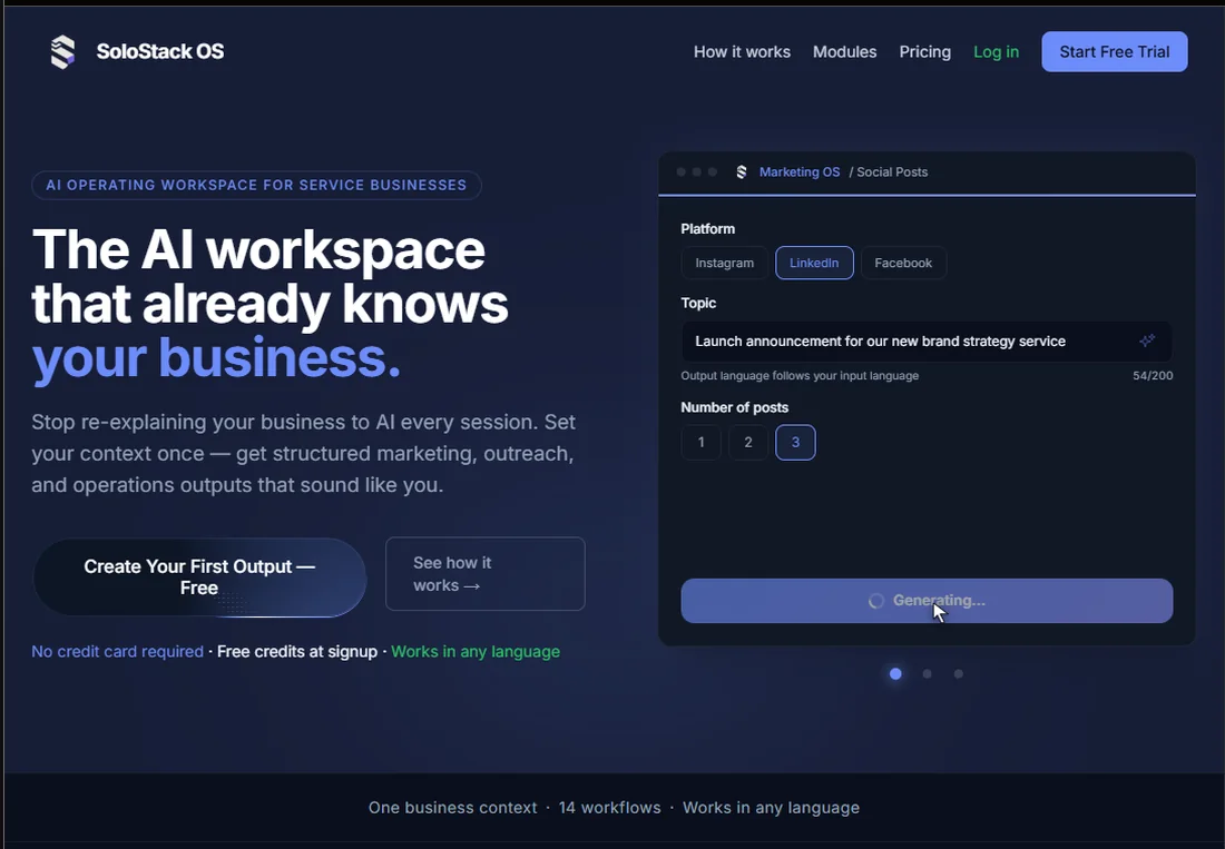 SoloStack OS website